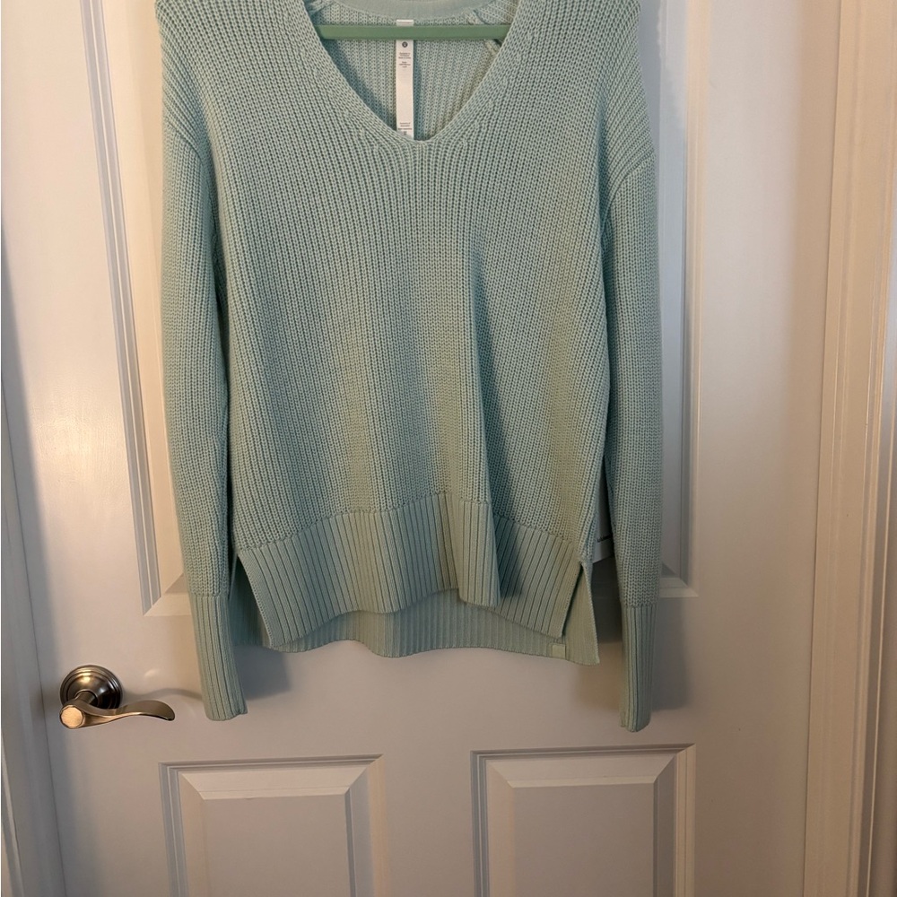 Lulu Lemon Mint Green V-Neck Sweater